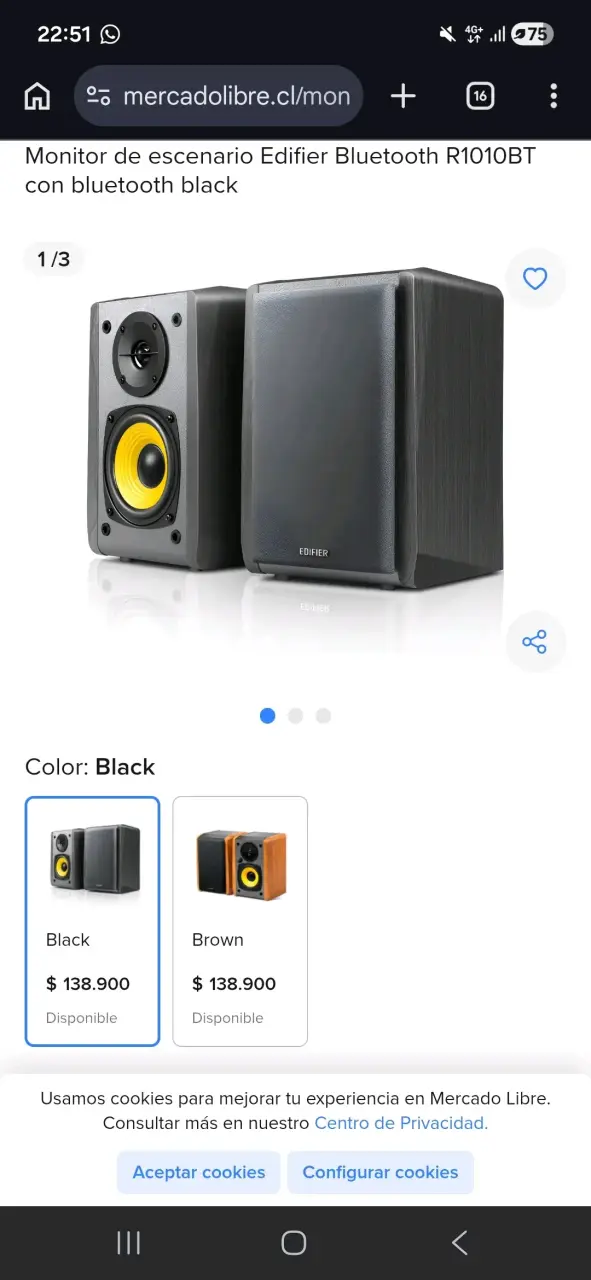 Parlantes Bluetooth Edifier R1010BT Negro