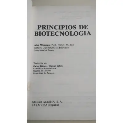 Libro Principios de Biotecnología de Alan Wiseman - miniatura 2