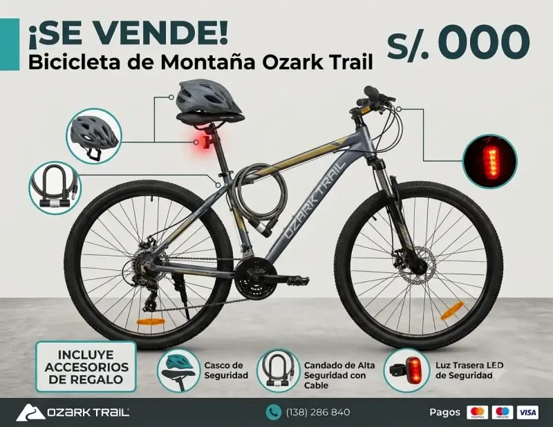 Bicicleta de Montaña Ozark Trail con Accesorios