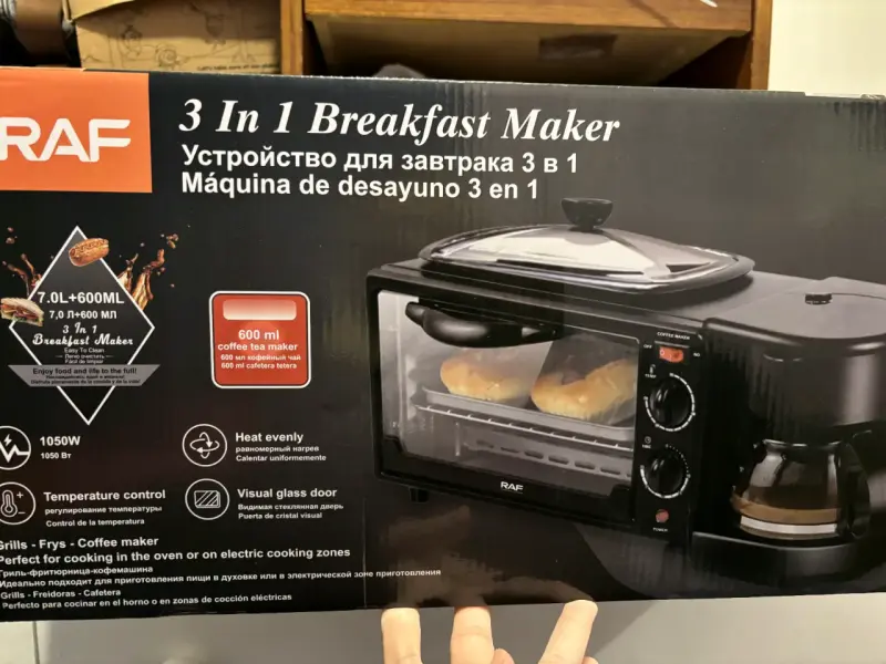 Máquina de desayuno 3 en 1 RAF con cafetera y horno - 1