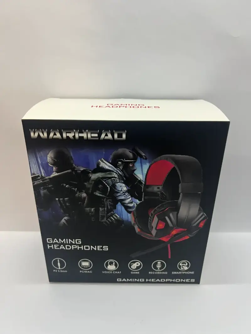 Audífonos gamer con micrófono y cable rojo - 2
