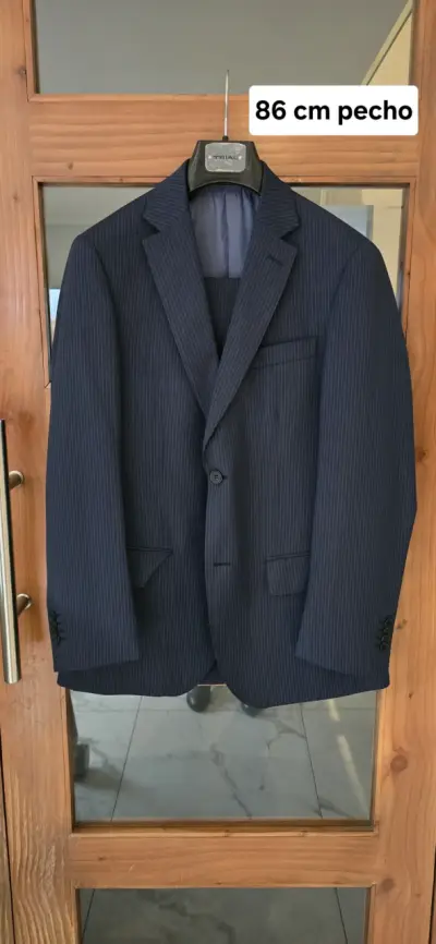 Traje azul a rayas Trial talla 46 - miniatura 1