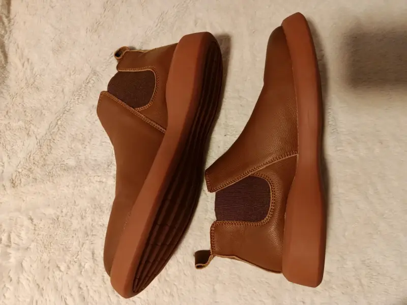 Botines de cuero marrón para hombre - 1