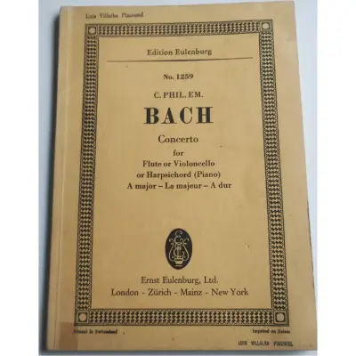Partitura de concierto de Bach para flauta o violonchelo - miniatura 1