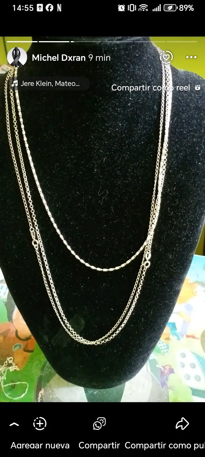 Collar de cadena de plata elegante