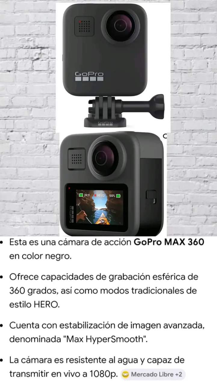 Cámara de Acción GoPro MAX 360 Negra - 2