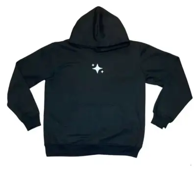 Polerón negro con capucha y diseño de estrella - miniatura 1