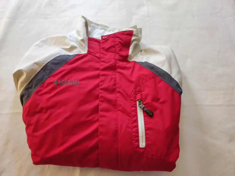 Chaqueta impermeable Columbia roja y blanco - 2