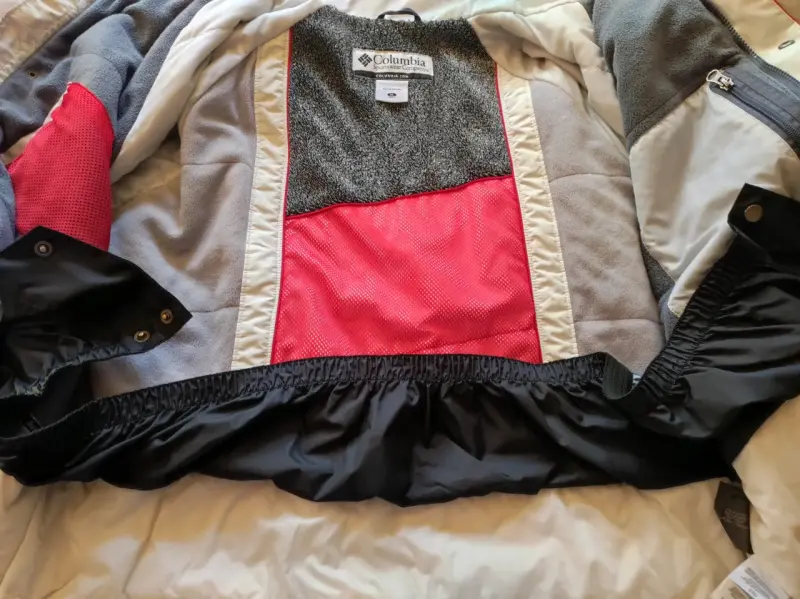 Chaqueta impermeable Columbia roja y blanco - 3