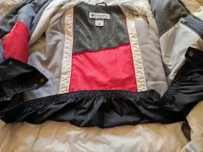 Chaqueta impermeable Columbia roja y blanco - miniatura 3