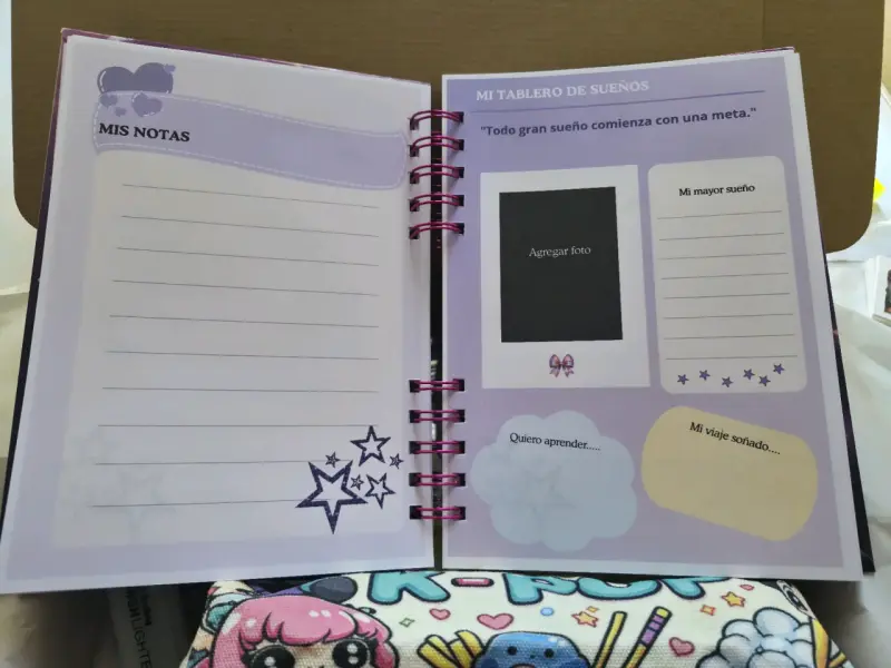 Set de Papelería K-Pop con Cuaderno y Marcadores - 2