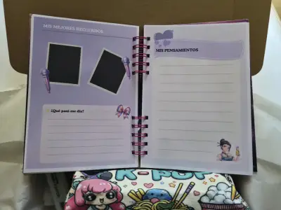Set de Papelería K-Pop con Cuaderno y Marcadores - miniatura 4