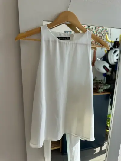 Blusa sin mangas blanca Zara Trafaluc - miniatura 1