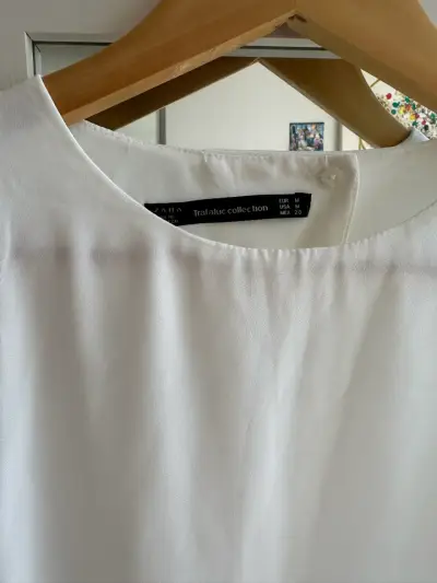 Blusa sin mangas blanca Zara Trafaluc - miniatura 2