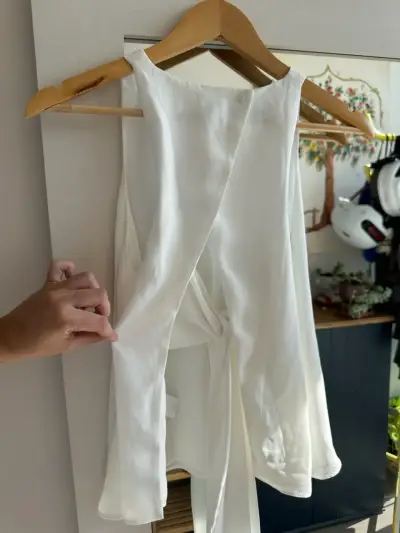Blusa sin mangas blanca Zara Trafaluc - miniatura 4