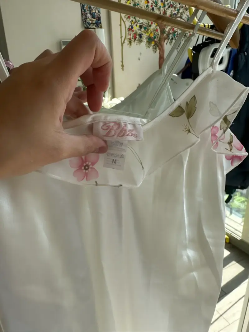 Camisón de satin blanco M - 2