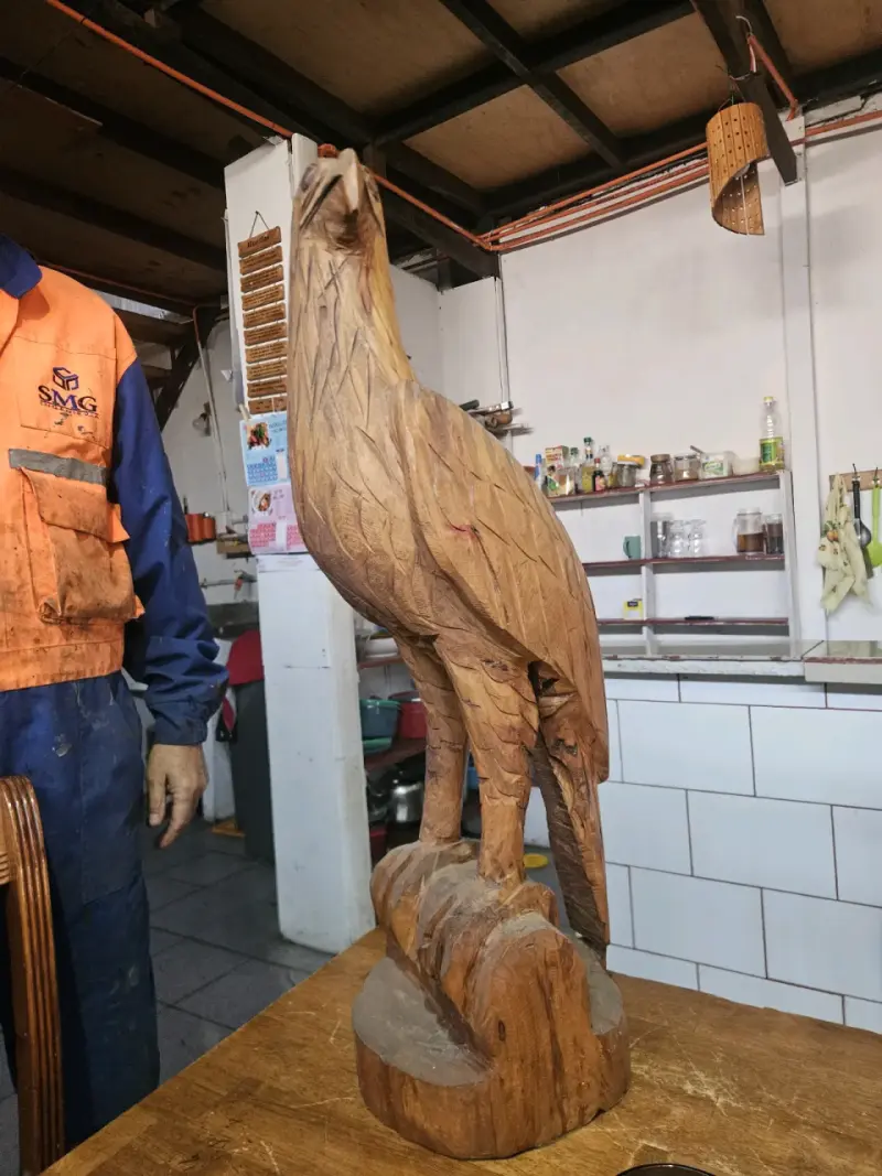 Escultura de águila tallada en madera - 2
