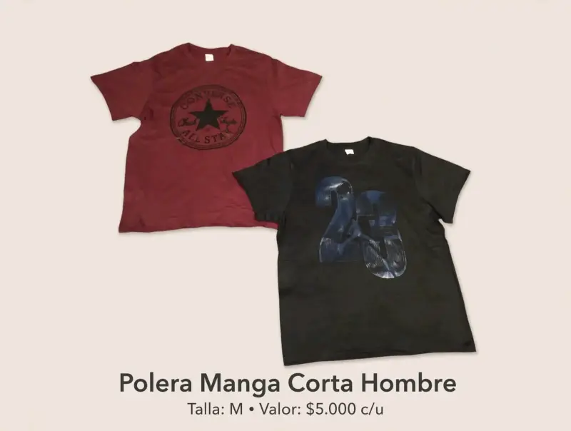 Poleras Manga Corta Hombre Talla M