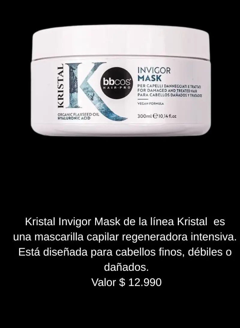 Mascarilla Capilar Kristal Invigor Mask 300ml
