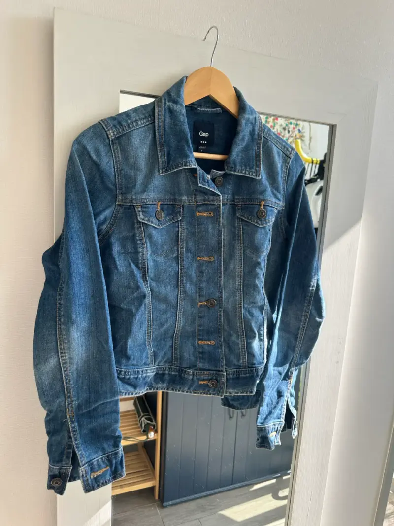 Chaqueta de Mezclilla Azul Gap Mujer - 1