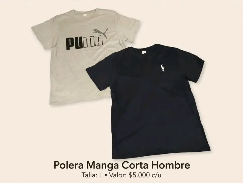 Poleras Manga Corta Hombre Puma y Polo