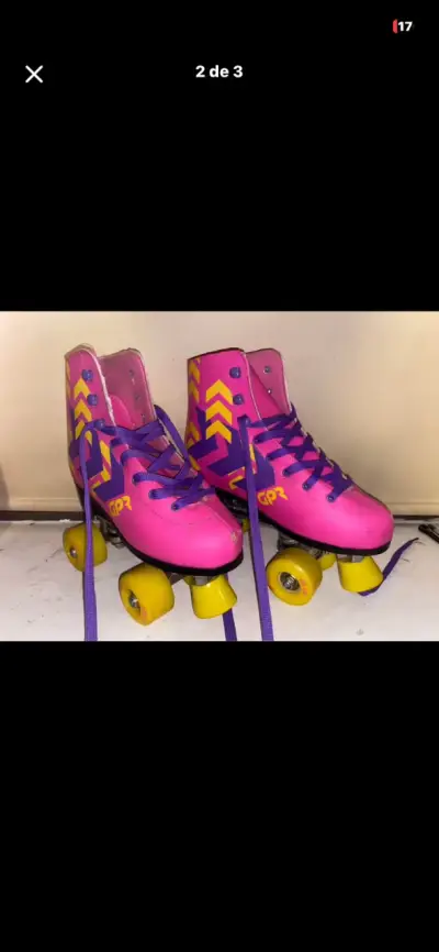 Patines de Cuatro Ruedas Rosados para Niña - miniatura 1