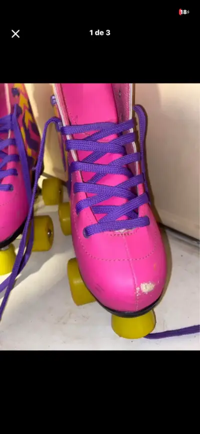 Patines de Cuatro Ruedas Rosados para Niña - miniatura 2