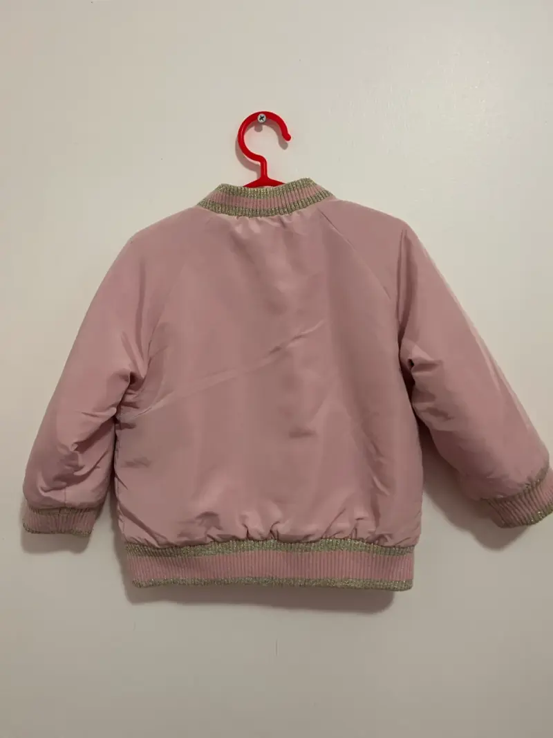 Chaqueta bomber rosa para niña - 2