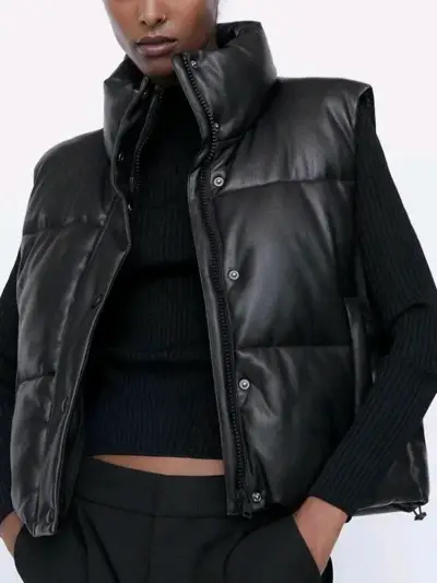 Chaqueta puffer sin mangas Zara para mujer - miniatura 1