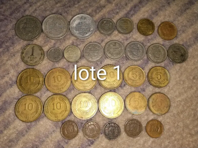 Lote de monedas antiguas chilenas
