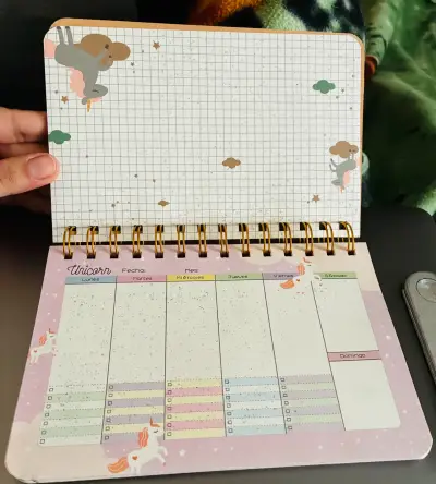 Planner de escritorio unicornio rosado - miniatura 2