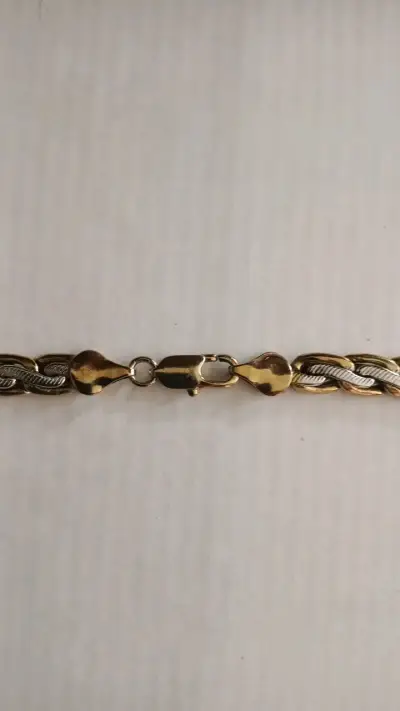 Cadena bisutería fina oro y plata estilo trenzado - miniatura 2