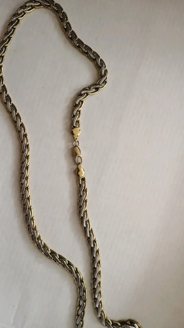 Cadena bisutería fina oro y plata estilo trenzado - 3