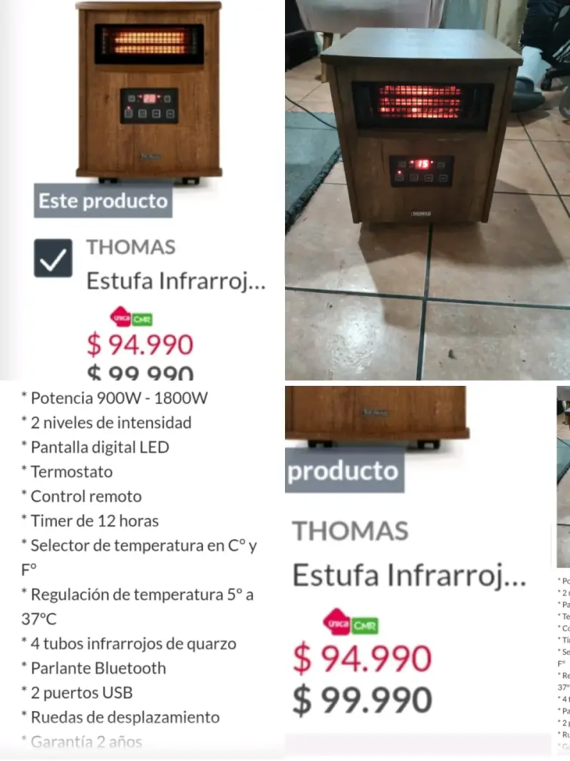 Estufa infrarroja Thomas con control remoto - 2