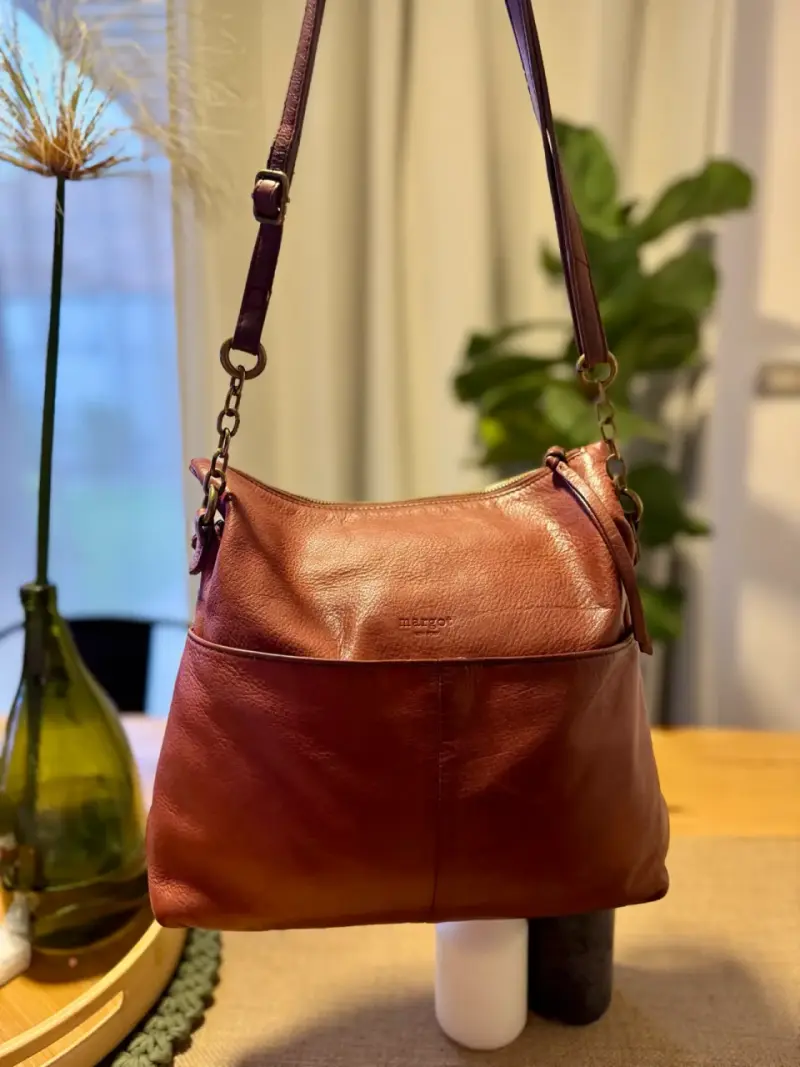 Cartera de cuero marrón Margot - 2
