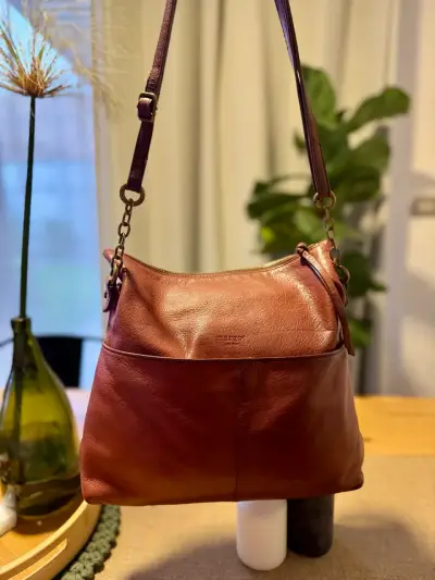 Cartera de cuero marrón Margot - miniatura 2