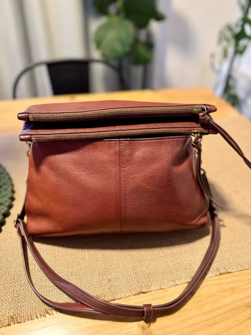 Cartera de cuero marrón Margot - 3