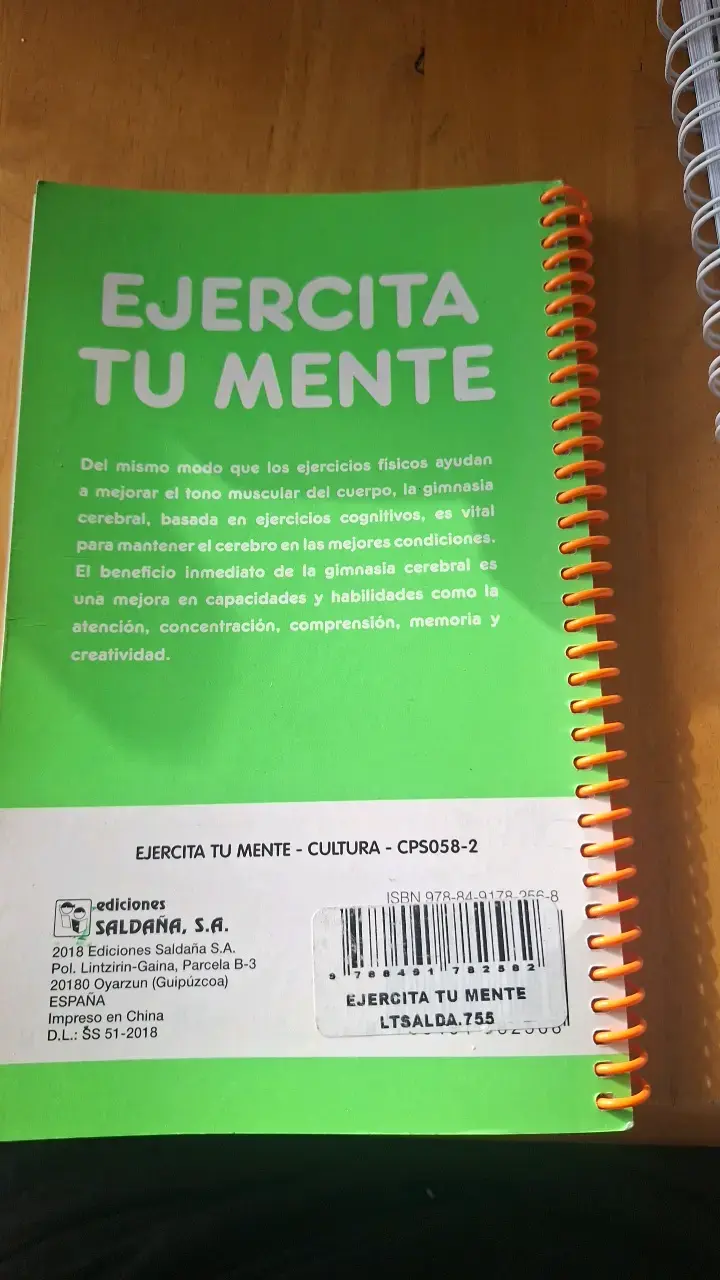 Cuaderno de Ejercicios Cultura Ediciones Saldaña - 2