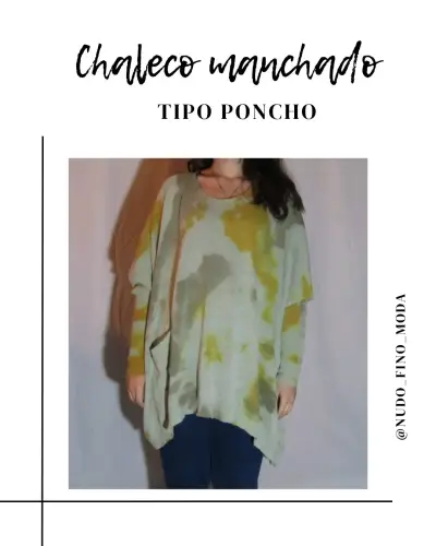Chaleco Manchado Tipo Poncho para Mujer - miniatura 1