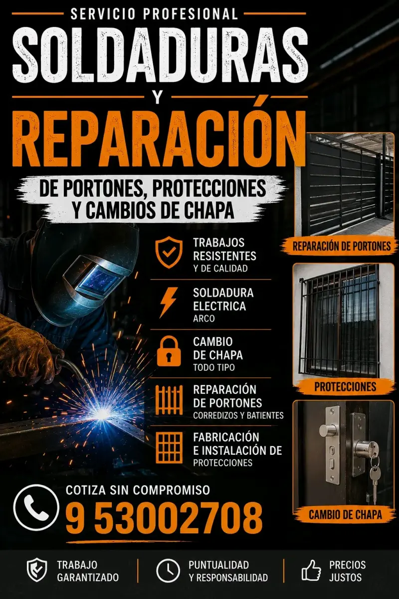 Servicio de soldadura y reparación de portones