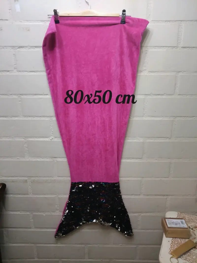 Saquito cola de sirena rosa con lentejuelas