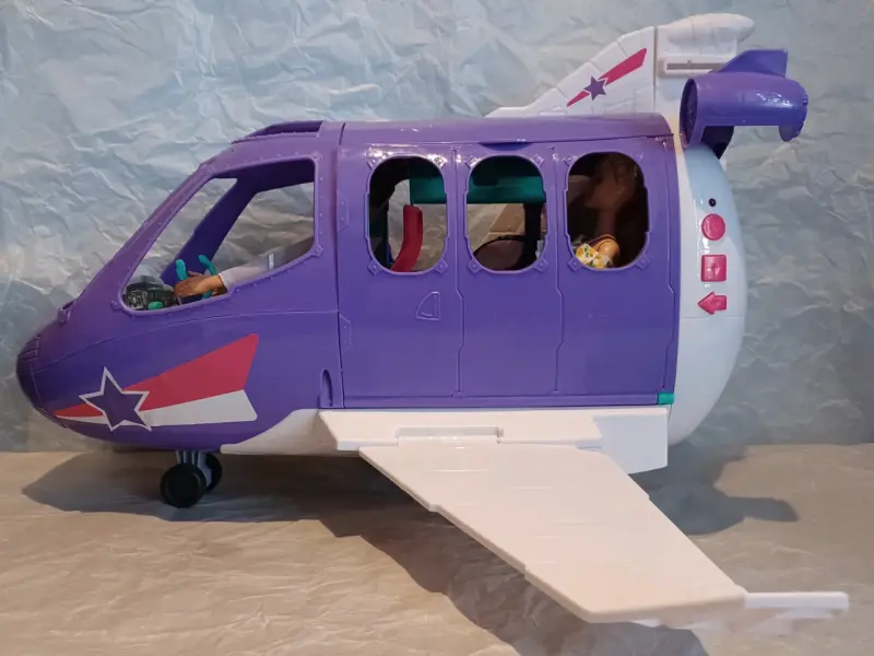 Avión de juguete grande color morado con detalles - 1