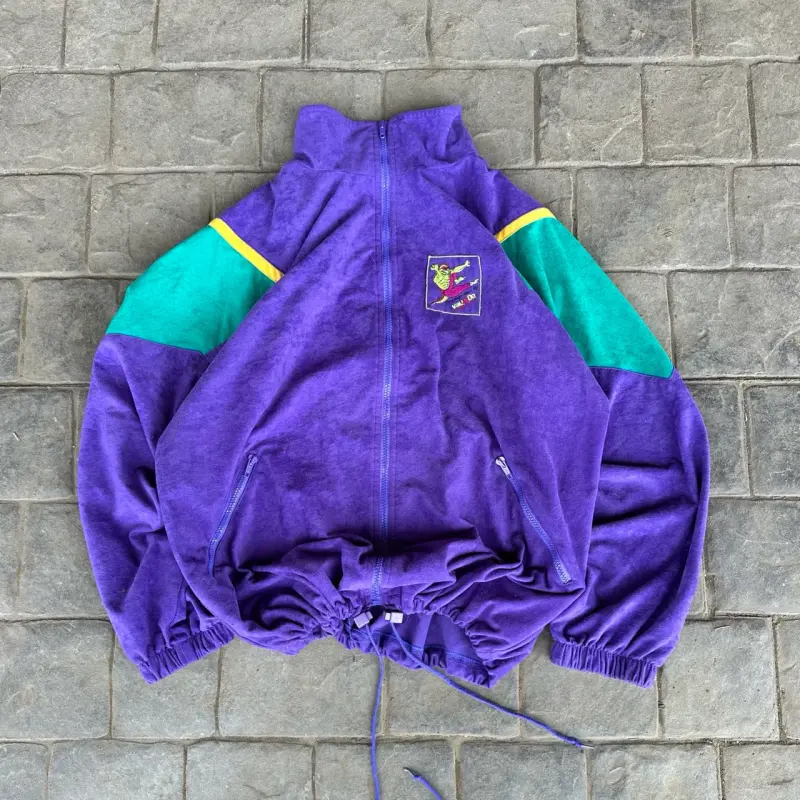 Chaqueta deportiva vintage morada y verde - 1