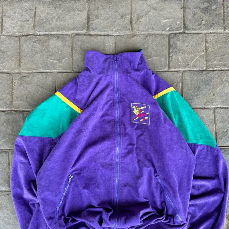 Chaqueta deportiva vintage morada y verde - 3