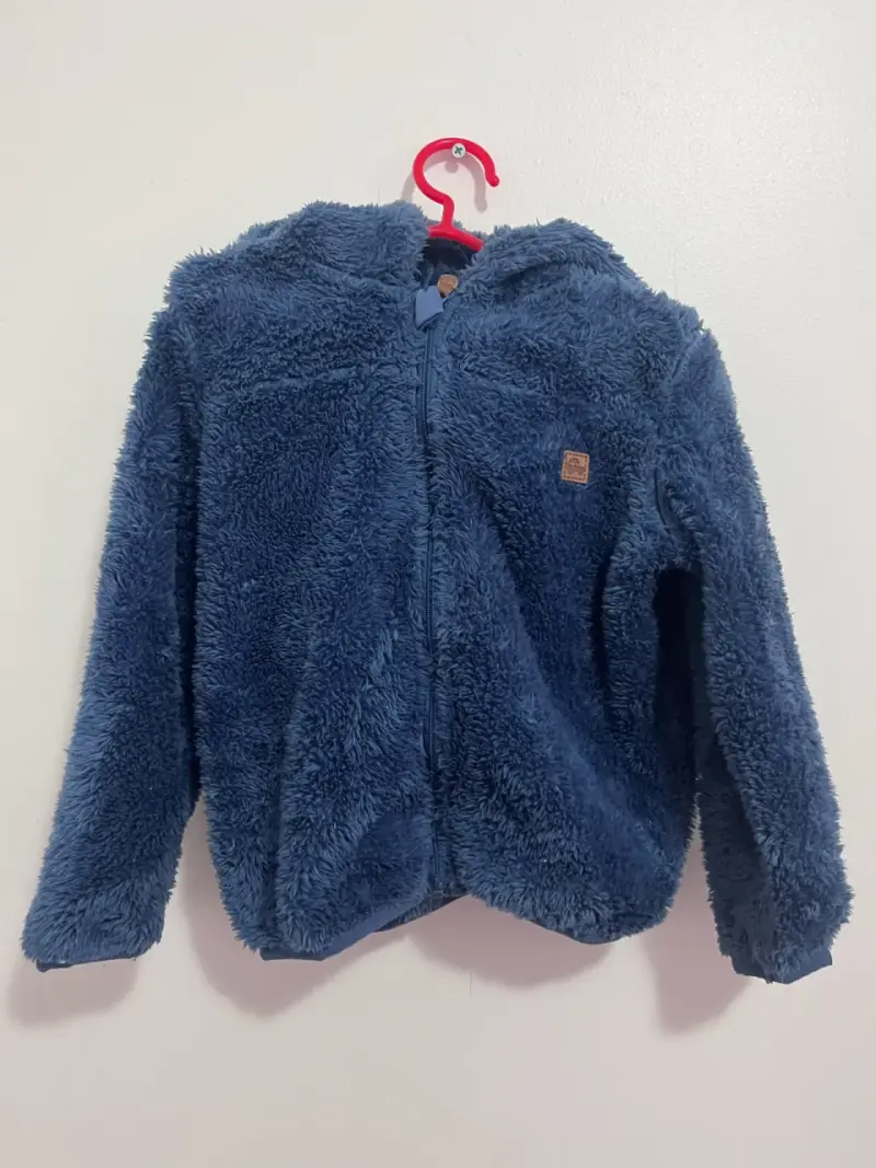 Chaqueta de felpa azul para niños - 1