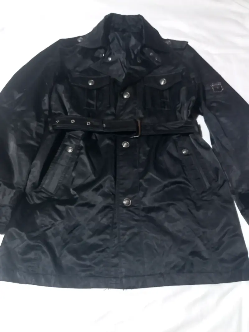 Abrigo impermeable negro para mujer - 4