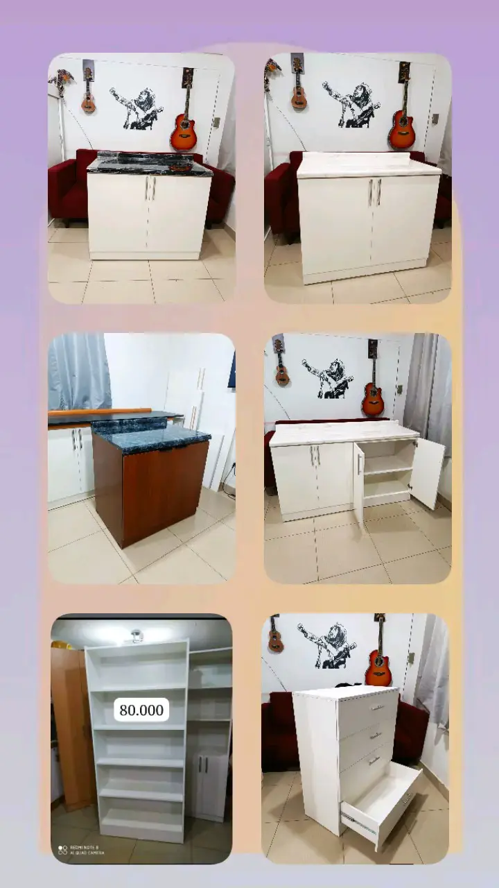 Mueble de cocina con cubierta de mármol