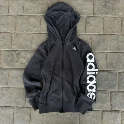 Polerón con capucha negro Adidas para mujer - miniatura 1