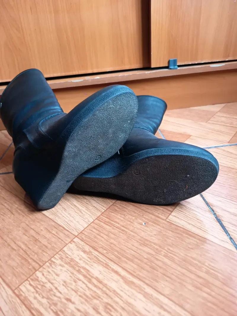 Botas de cuero negras con plataforma - 3