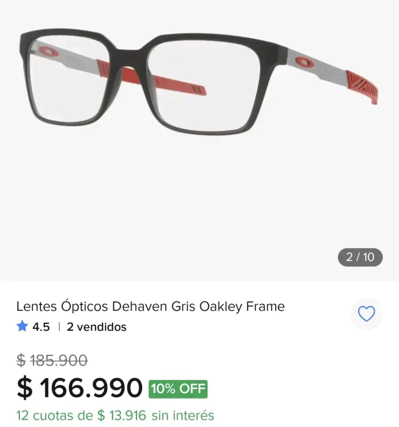 Lentes ópticos Oakley Dehaven gris y rojo - 1
